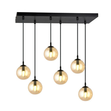 COSMO 6-lichts hanglamp - Amber glas