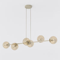 Magnus hanglamp amber glas 6-lichts amber