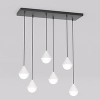 Giro hanglamp wit glas 6-lichts