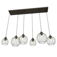 NANDO 6-lichts hanglamp - Zwart industrieel - Mooier Thuis