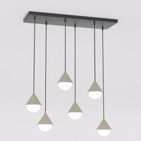 Giro hanglamp wit glas 6-lichts mokka
