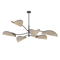 LOTUS 6-lichts hanglamp - Naturel bladvormige kappen - Mooier Thuis