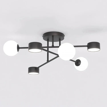 HOLON 6-lichts plafondlamp - Zwart frame