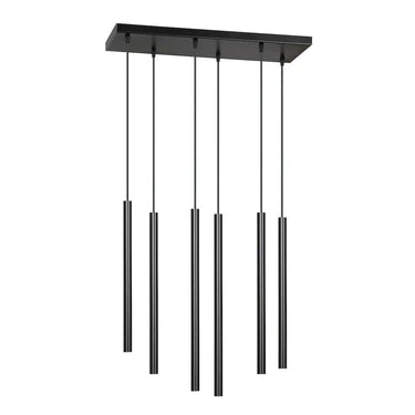SELTER 6-lichts hanglamp - Zwart minimalistisch