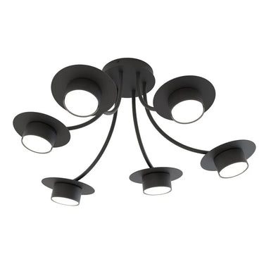 ENSO 6-lichts plafondlamp - Zwart