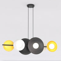 VOLUME 6-lichts hanglamp - Mix glazen kappen - Mooier Thuis