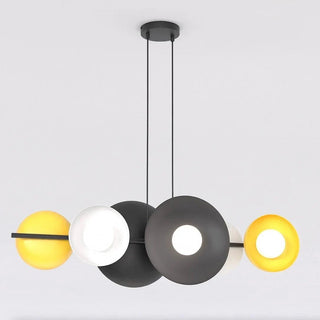 VOLUME 6-lichts hanglamp - Mix glazen kappen