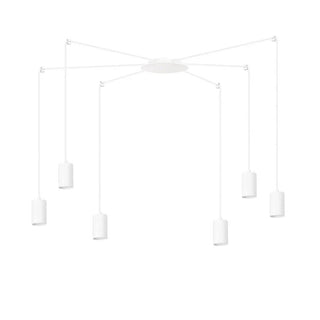 TRAKER 6-lichts hanglamp - Wit frame