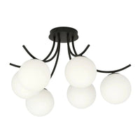 BOSTON 6-lichts plafondlamp - Wit glas - Mooier Thuis