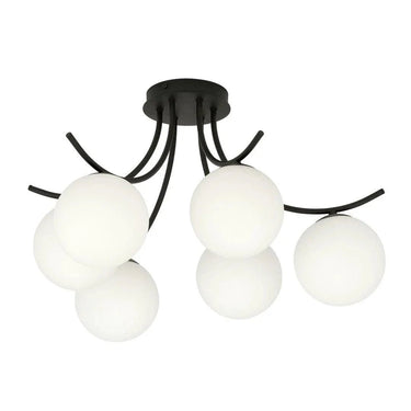 BOSTON 6-lichts plafondlamp - Wit glas