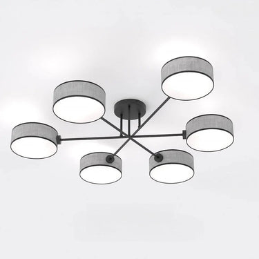 MAGA 6-lichts plafondlamp - Grijs frame