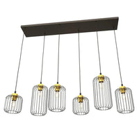 VANDER 6-lichts hanglamp - Zwart Goud draadkap - Mooier Thuis