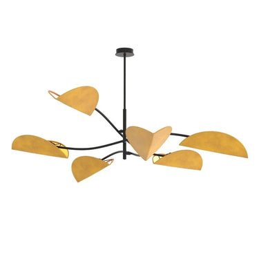 LOTUS 6-lichts hanglamp - Mosterd textiel