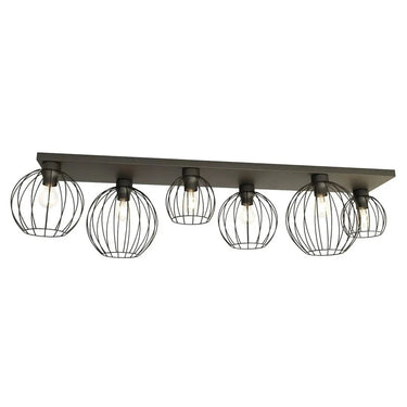 NEST 6-lichts plafondlamp - Zwart draad design