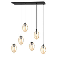 ASTRAL 6-lichts hanglamp - Amber glas - Mooier Thuis