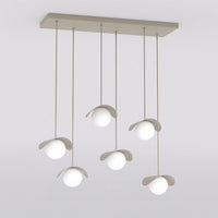 Ritual hanglamp wit glas 6-lichts mokka