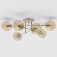 Roma plafondlamp amber glas 6-lichts amber