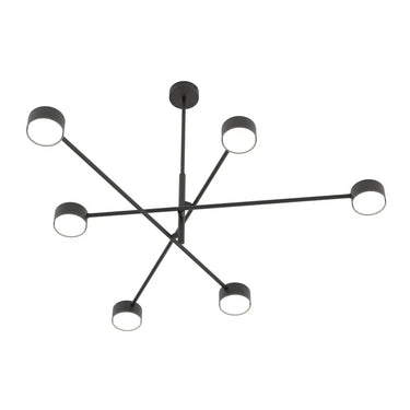 NATSU 6-lichts hanglamp - Zwart frame