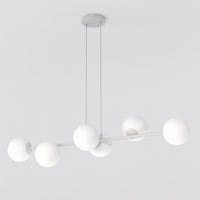Magnus hanglamp opaalwit glas 6-lichts grijs