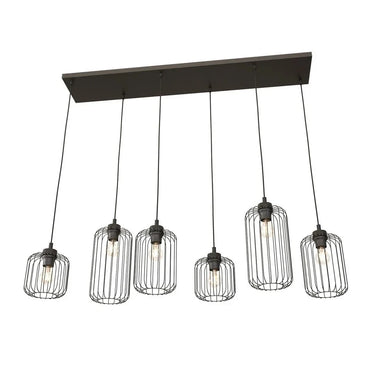 VANDER 6-lichts hanglamp - Zwart draadframe