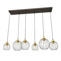NANDO 6-lichts hanglamp - Zwart goud frame - Mooier Thuis