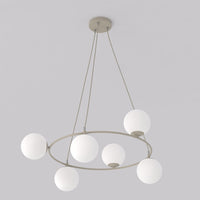 Azura hanglamp opaalwit glas 6-lichts