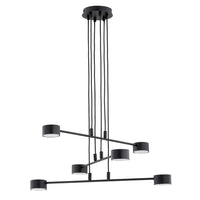 MODUS 6-lichts hanglamp - Zwart gepoedercoat staal - afbeelding 2