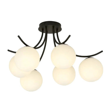 BOSTON 6-lichts plafondlamp - Wit glas