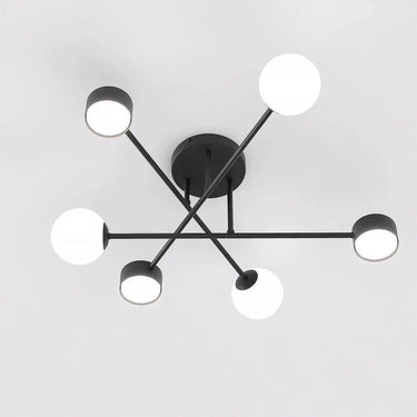 HOLON 6-lichts plafondlamp - Zwart frame