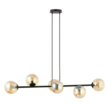 ROSSI 6-lichts hanglamp - Amber glas