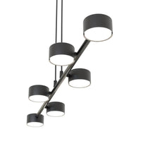Emibig MEGARA 6-lichts hanglamp - Zwart frame