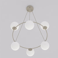 Azura hanglamp opaalwit glas 6-lichts