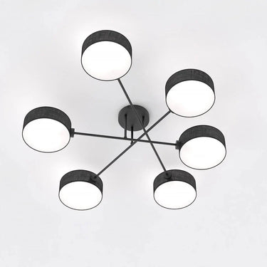 MAGA 6-lichts plafondlamp - Zwart textiel