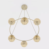 Azura hanglamp amber glas 6-lichts amber