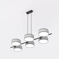 Emibig DRUMZ 6-lichts hanglamp - Grijze stoffen kappen