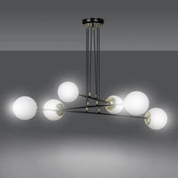 Emibig OGNIS 6-lichts hanglamp – Wit/zwart