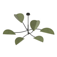 Emibig LOTUS 6-lichts hanglamp - Groen - Zwart frame