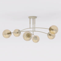 Pregos plafondlamp amber glas 6-lichts amber