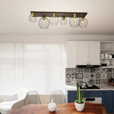 NEST 6-lichts plafondlamp - Zwart goud