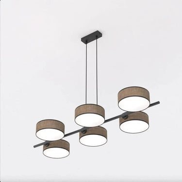 DRUMZ 6-lichts hanglamp - Bruin textiel