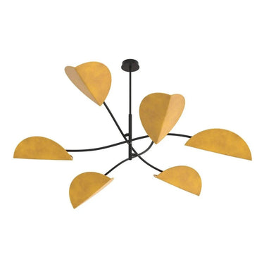 LOTUS 6-lichts hanglamp - Mosterd textiel