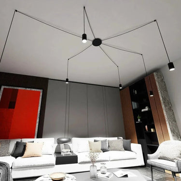 TRAKER 6-lichts hanglamp - Zwart