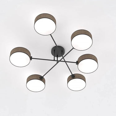 MAGA 6-lichts plafondlamp - Bruin textiel