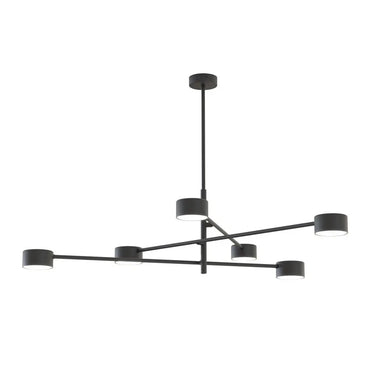 NATSU 6-lichts hanglamp - Zwart frame