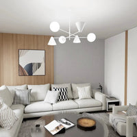 Emibig HERMES 6-lichts hanglamp - Wit glas