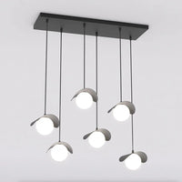 Emibig RITUAL 6-lichts hanglamp - Wit glas - Zwart frame
