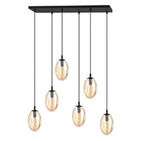 Emibig ASTRAL 6-lichts hanglamp - Amber glas