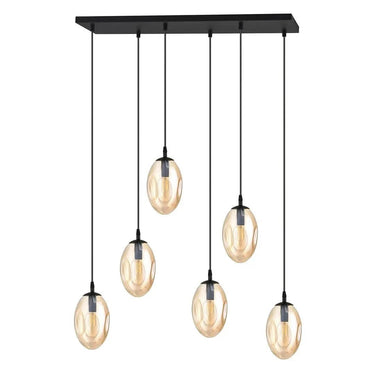 ASTRAL 6-lichts hanglamp - Amber glas