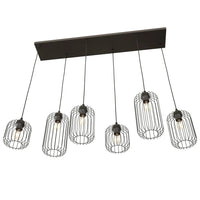 Emibig VANDER 6-lichts hanglamp - Zwart draadframe