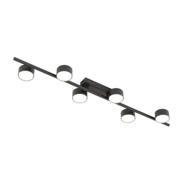 BET 6-lichts plafondlamp - Zwart